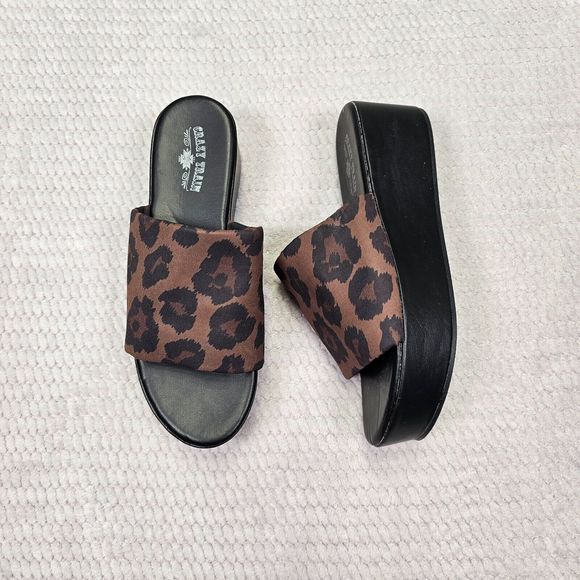 Women's Crazy Train Sandals Leopard Print Size‎ 9 - Picture 1 of 16